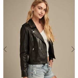 Lucky Brand Classic Leather Moto Jacket